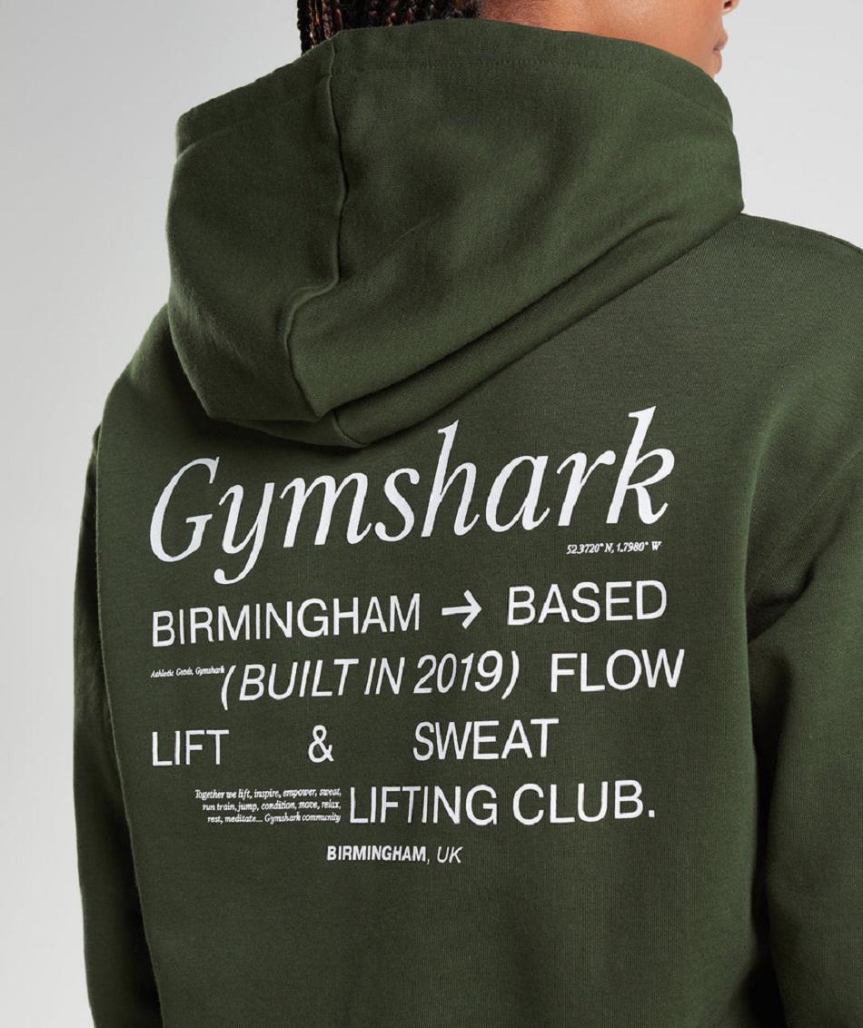 Bluzy Z Kapturem Damskie Gymshark Social Club Oversized Oliwkowe | PL 2721ZUT